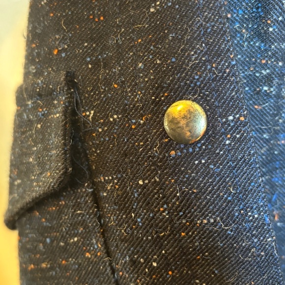 1791 Supply & Men's Navy Shirt Jacket Snap Shacket Tweed Flannel Layering Medium - Picture 5 of 9